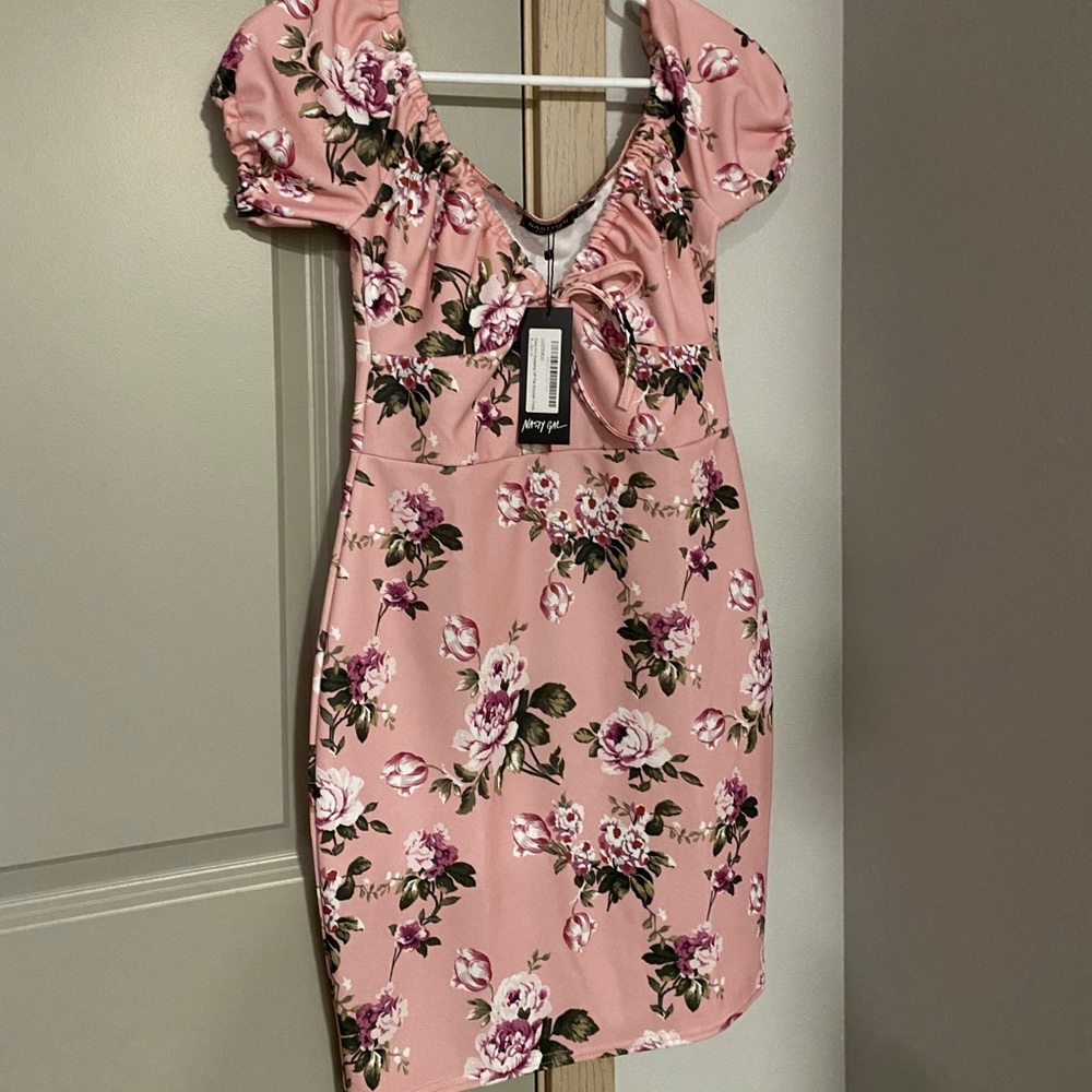 Nasty Gal off the shoulder floral dress NWT